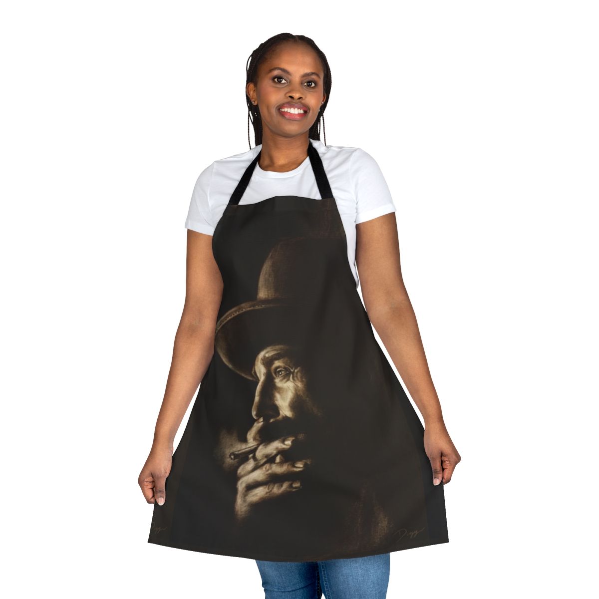 Charcoal apron with 'There Will Be Blood' movie character Daniel Plainview design