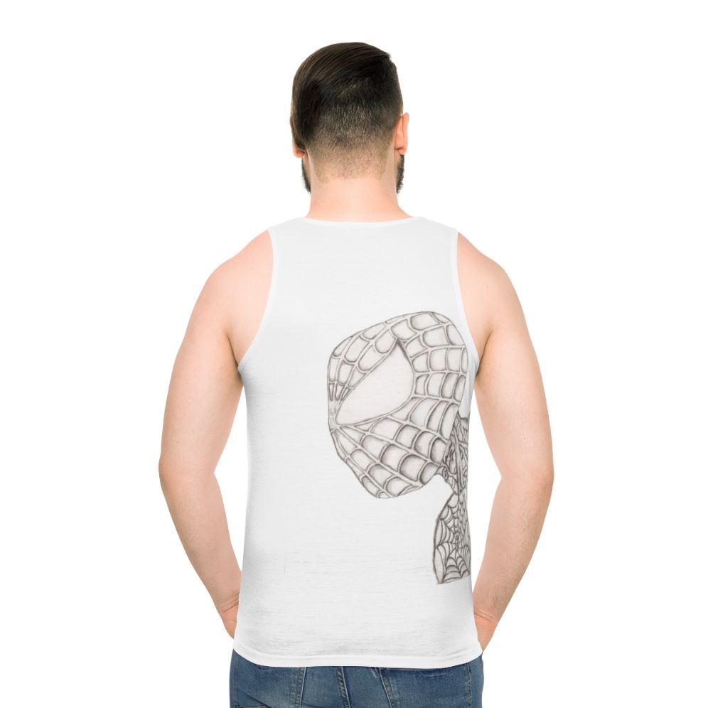 Charcoal gray superhero graphic unisex tank top