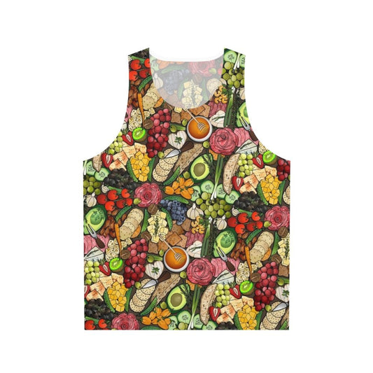 Charcuterie themed unisex tank top