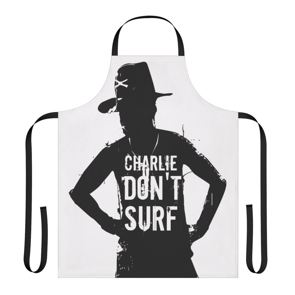 "Charlie Don't Surf" inspired war movie kitchen apron with quotes from Apocalypse Now