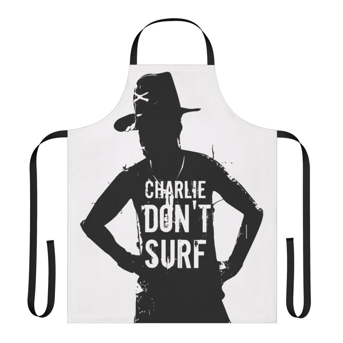 "Charlie Don't Surf" inspired war movie kitchen apron with quotes from Apocalypse Now