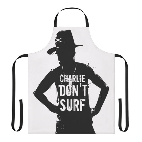 "Charlie Don't Surf" inspired war movie kitchen apron with quotes from Apocalypse Now