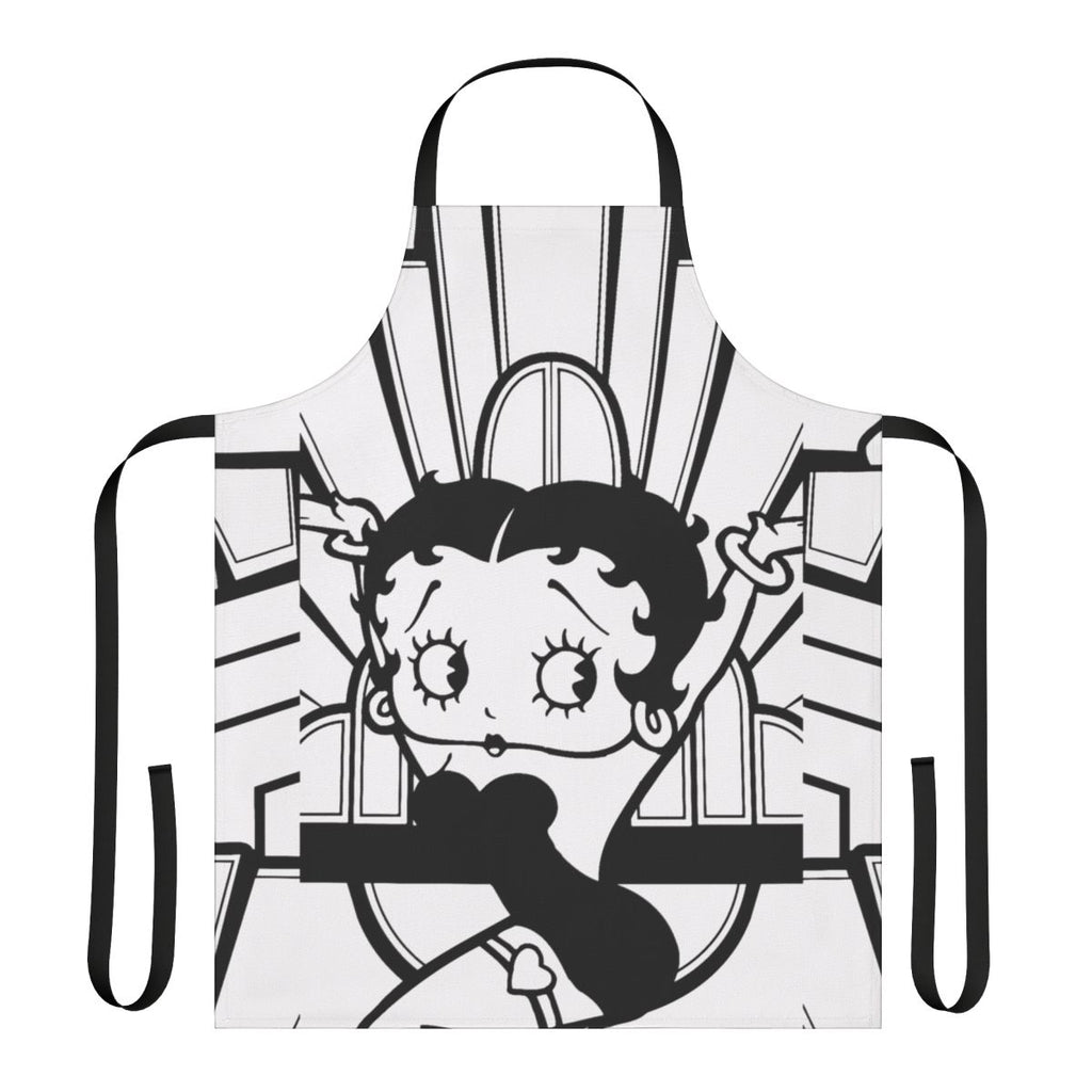 Whimsical black and white cartoon-style apron featuring the iconic Betty Boop character