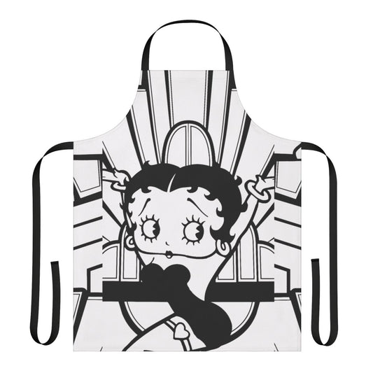 Whimsical black and white cartoon-style apron featuring the iconic Betty Boop character