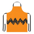Black apron with ornament design, featuring Snoopy and Charlie Brown from the classic Peanuts cartoon.