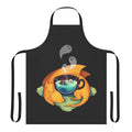 A whimsical apron featuring a cute dragon design, perfect for autumn and Halloween cooking and baking.