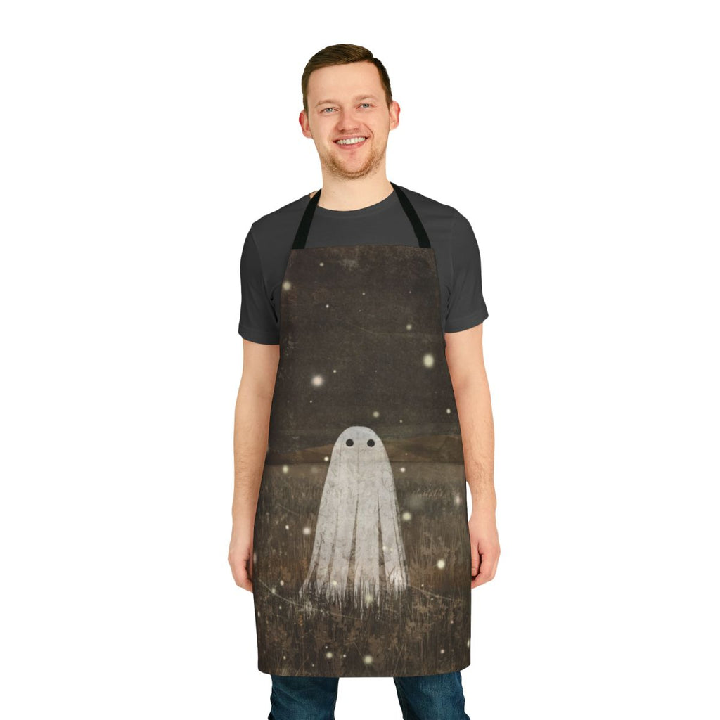 Fireflies Apron with Vintage-Style Illustration of Glowing Fireflies