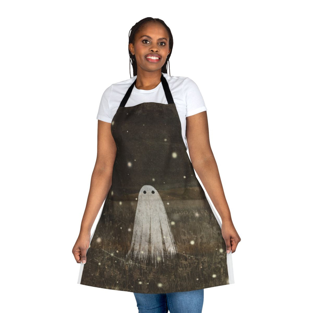 Fireflies Apron with Vintage-Style Illustration of Glowing Fireflies