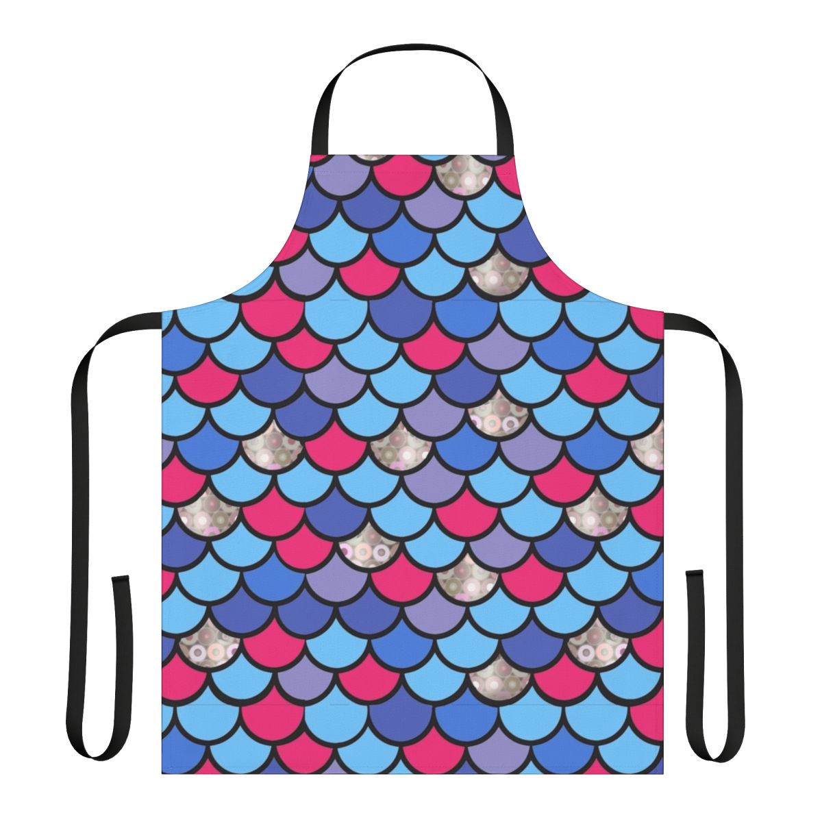 Colorful fish scales pattern apron for children