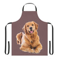 A stylish and practical apron featuring a playful golden retriever design, perfect for pet owners and dog enthusiasts.