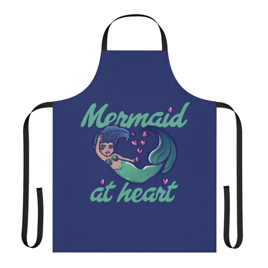 Whimsical mermaid-themed apron with a chibi mermaid design
