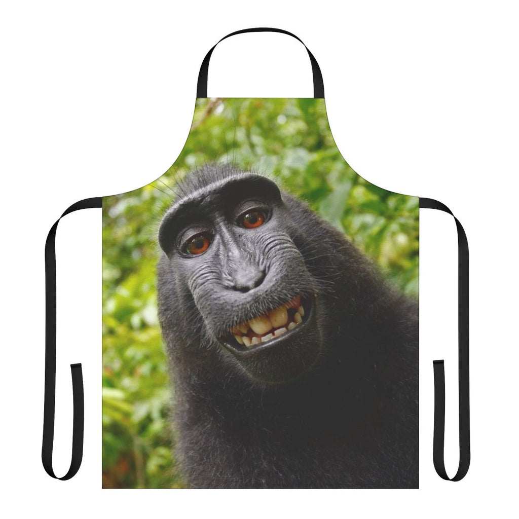 A vibrant, high-quality apron featuring a playful monkey design, perfect for cooking, baking, and more.