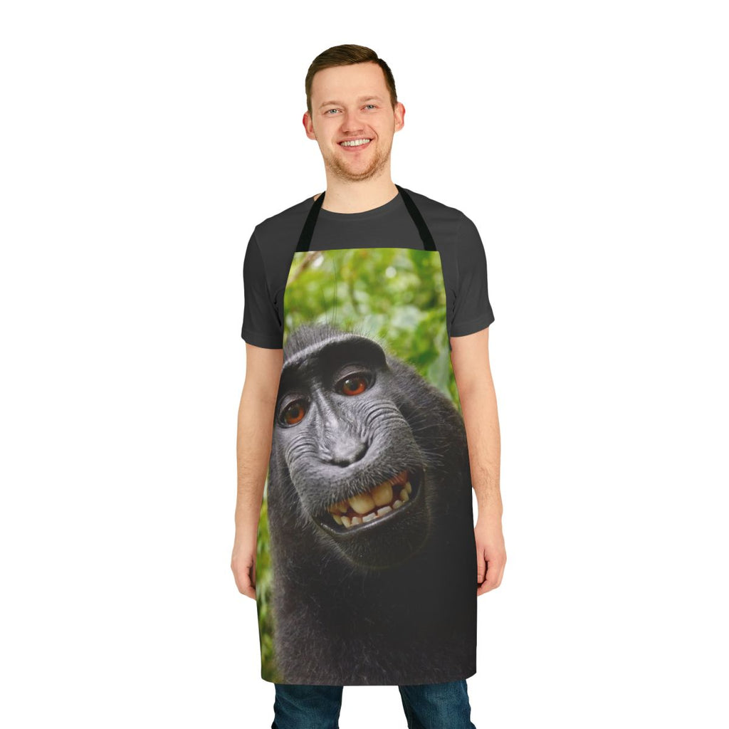 A vibrant, high-quality apron featuring a playful monkey design, perfect for cooking, baking, and more.