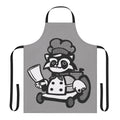 Overcooked raccoon graphic printed on a durable apron