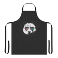 Whimsical illustration of a panda wearing sunglasses on a high-quality apron