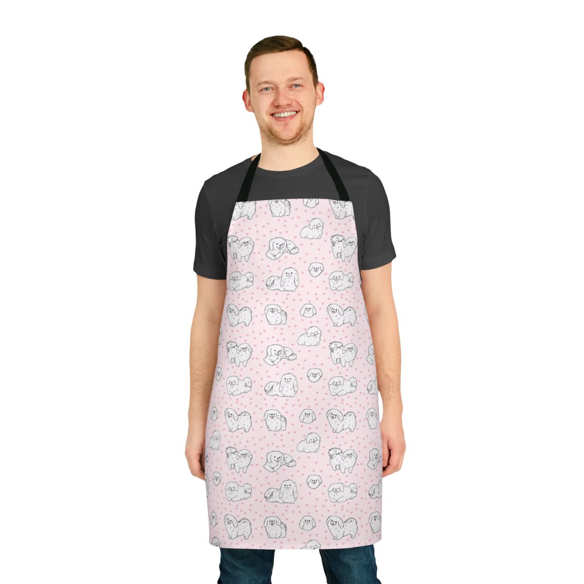 Pekingese dog illustration printed on a high-quality apron