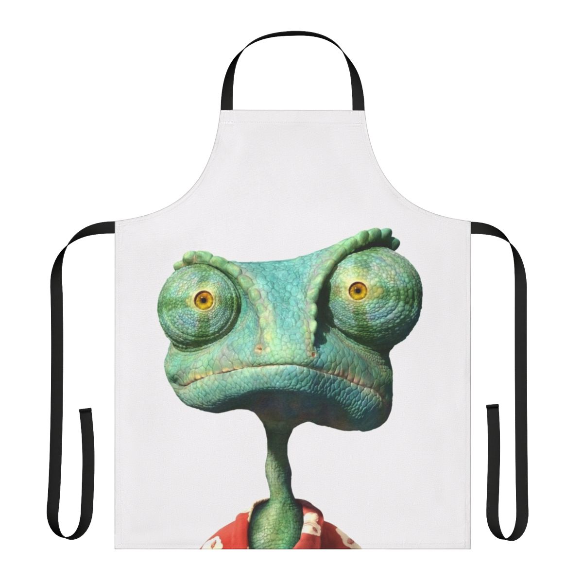Rango-themed apron featuring a colorful chameleon character