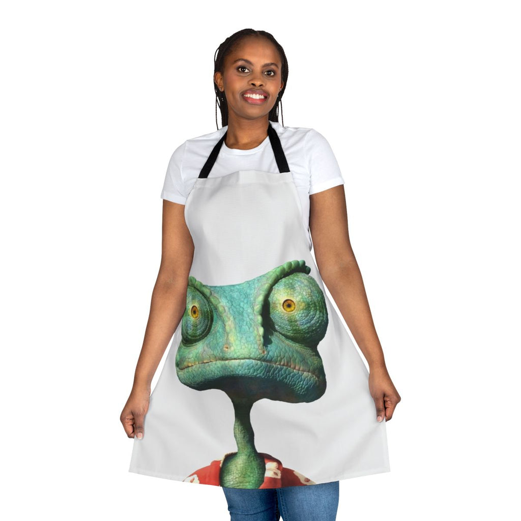 Rango-themed apron featuring a colorful chameleon character