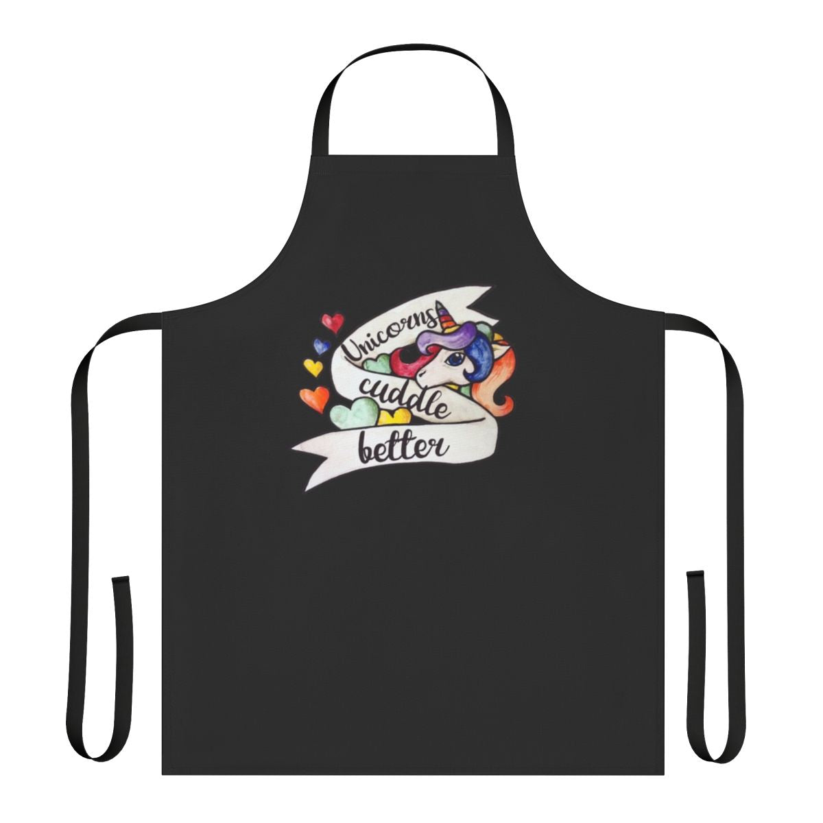 A stylish apron featuring a whimsical unicorn design, perfect for unicorn lovers.