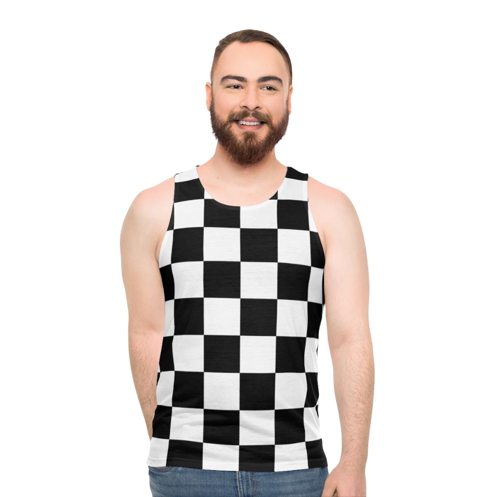 Checkerboard 10x10 Unisex Tank Top with Geometric Pattern