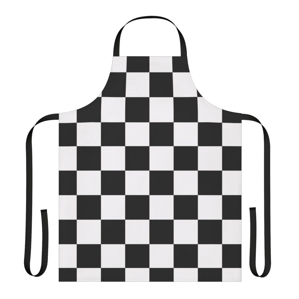 Checkered flag pattern kitchen apron for auto sports and racing fans