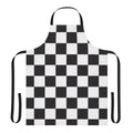 Checkered flag pattern kitchen apron for auto sports and racing fans