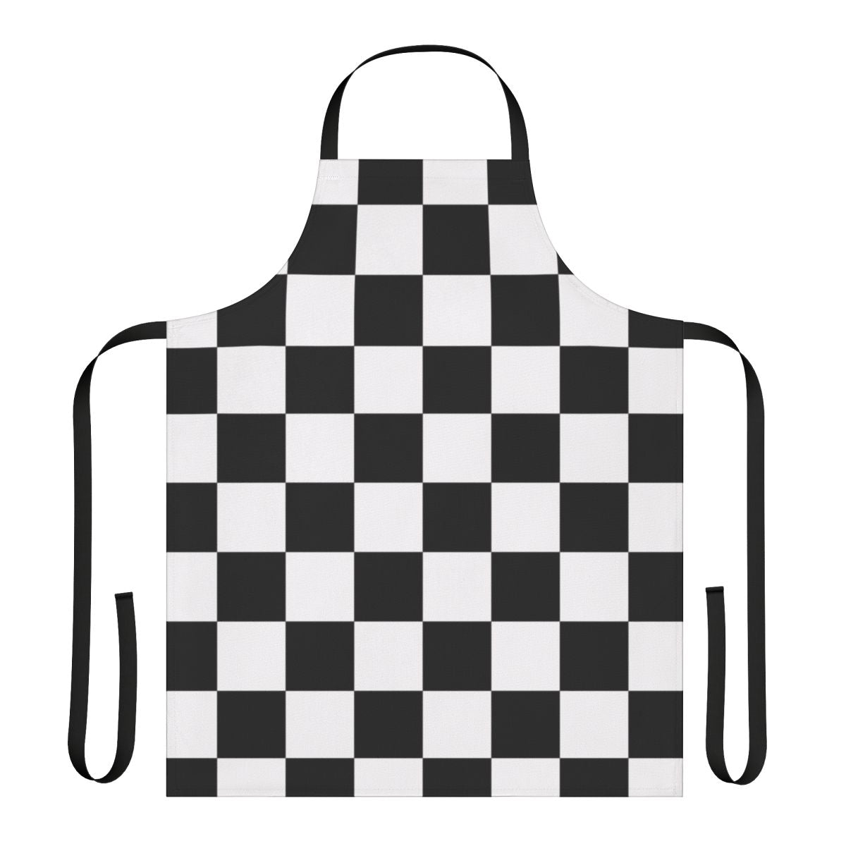 Checkered flag pattern kitchen apron for auto sports and racing fans