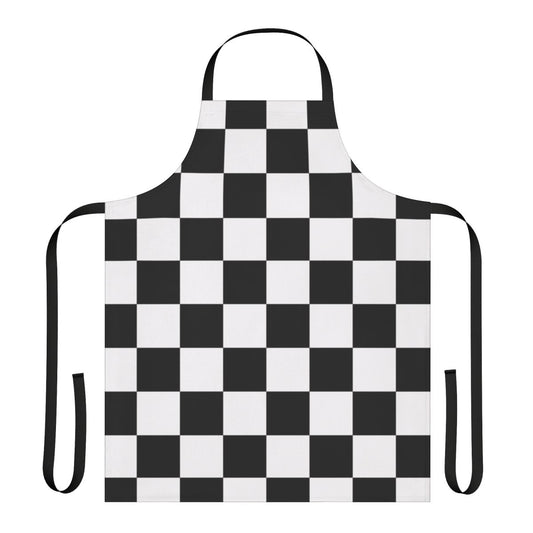 Checkered flag pattern kitchen apron for auto sports and racing fans