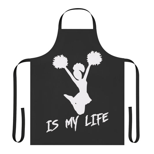Cheerleading-themed apron with text "Cheerleading Is My Life"