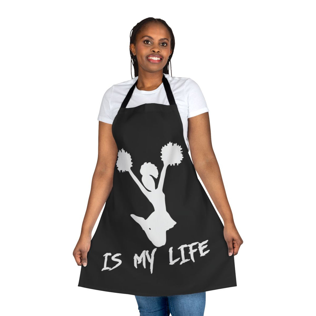 Cheerleading-themed apron with text "Cheerleading Is My Life"