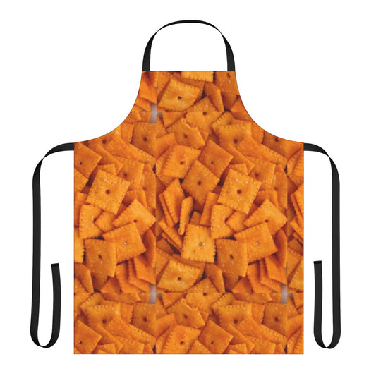 Cheeze It themed apron with a fun, food-inspired design