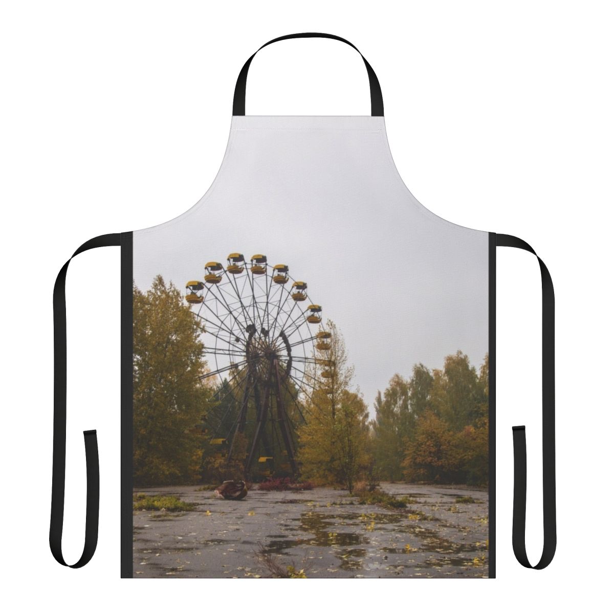 Chernobyl-inspired apron featuring the iconic Pripyat ferris wheel