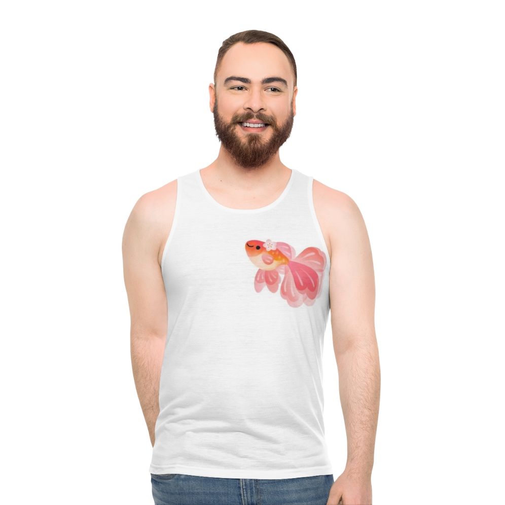 Cherry Blossom Goldfish Unisex Tank Top