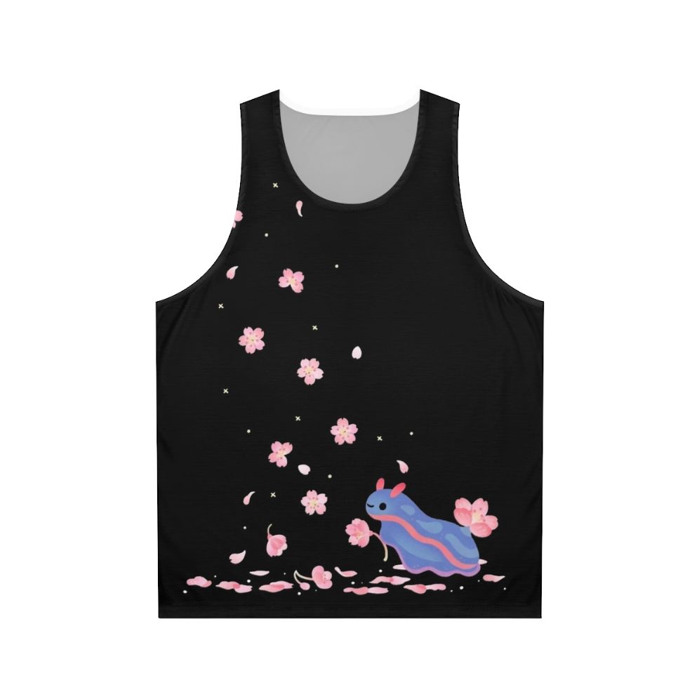 Cherry blossom sea slug unisex tank top