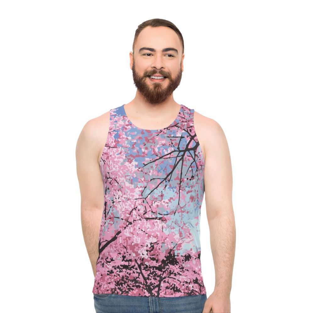 Cherry blossom unisex tank top