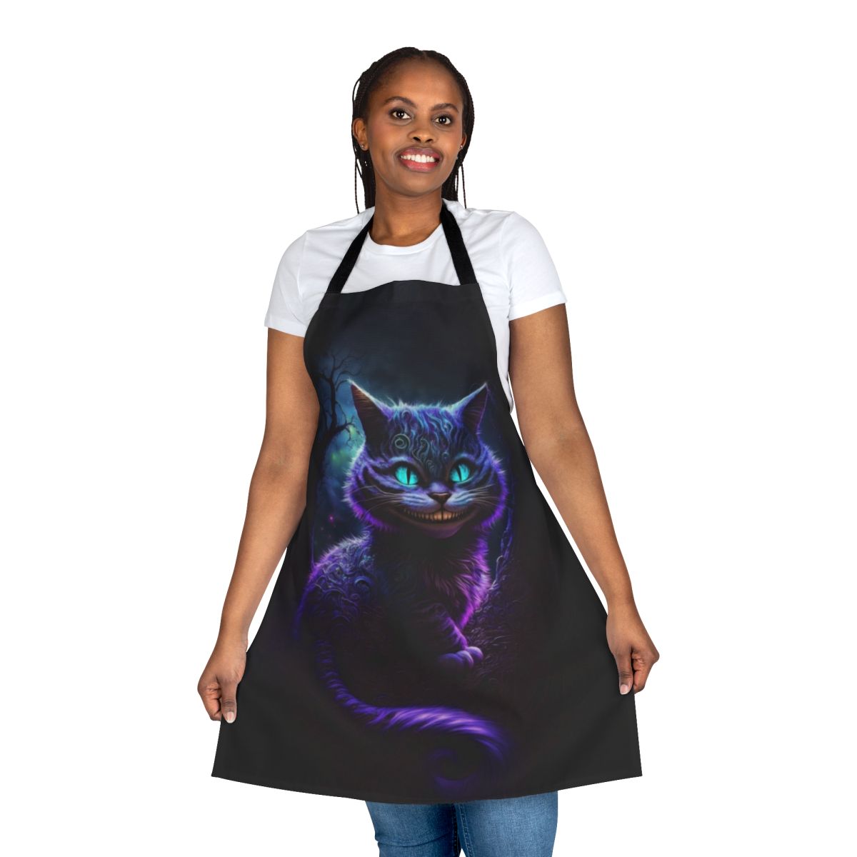 Cheshire Cat themed abstract design kitchen apron