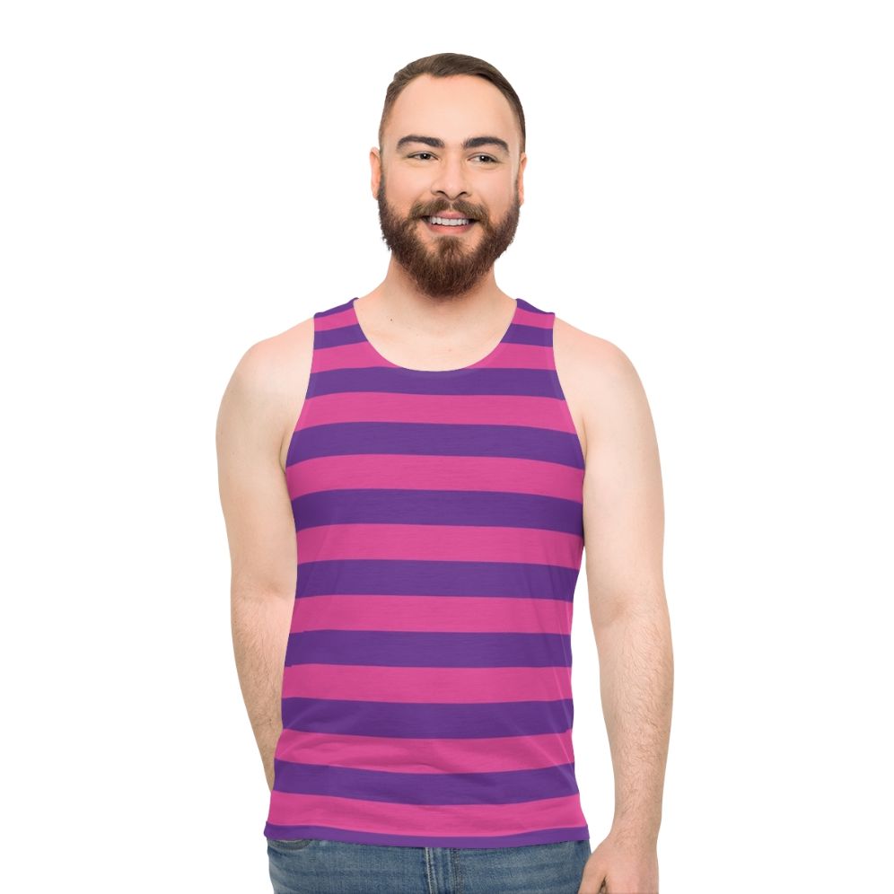 Cheshire Cat Striped Unisex Tank Top