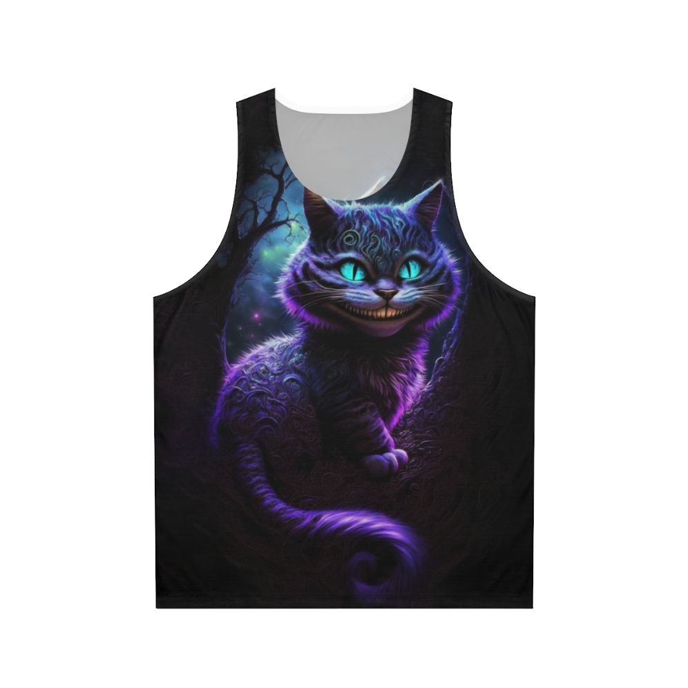 Cheshire Cat inspired unisex tank top with abstract design