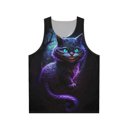 Cheshire Cat inspired unisex tank top with abstract design