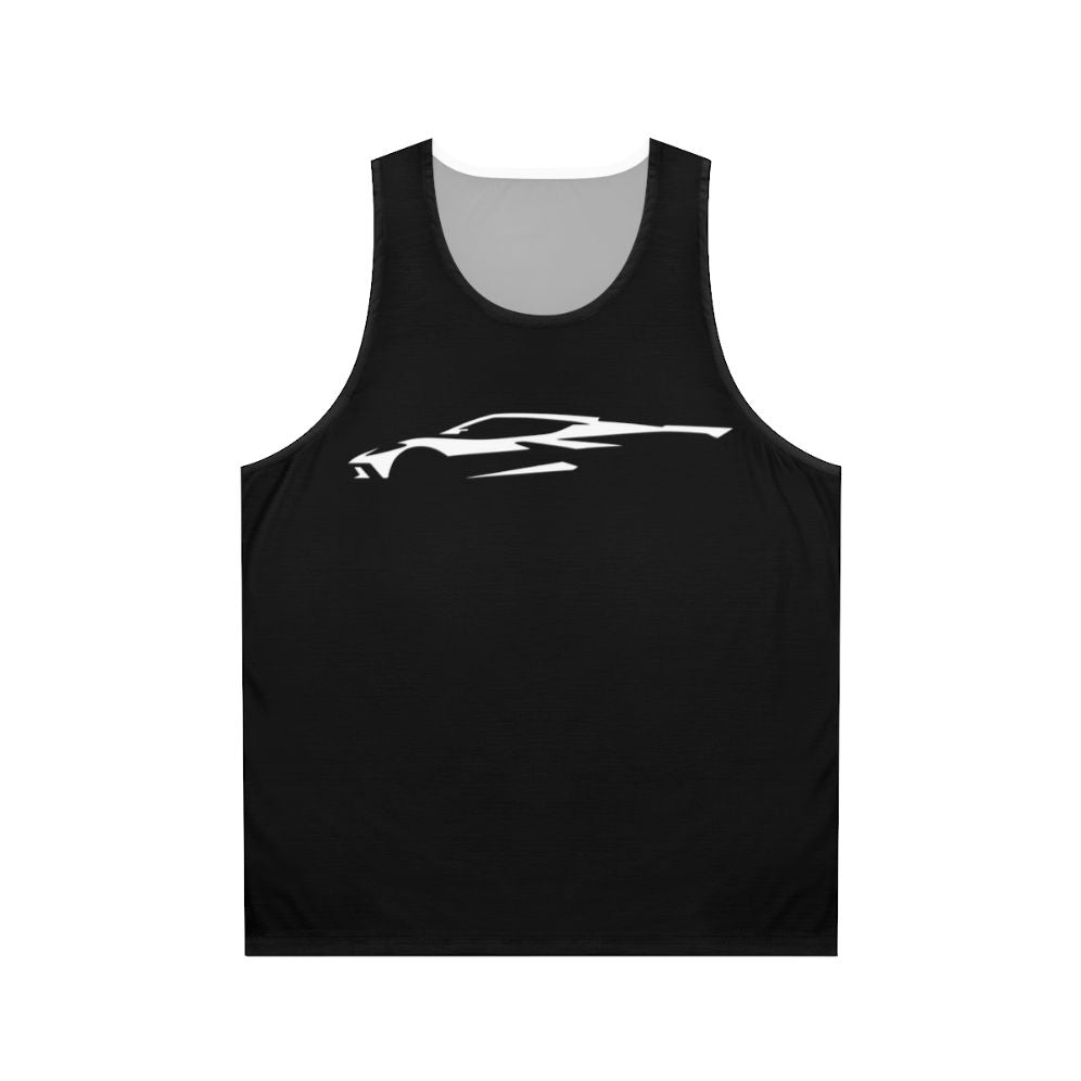 Chevrolet Corvette C8 White Unisex Tank Top