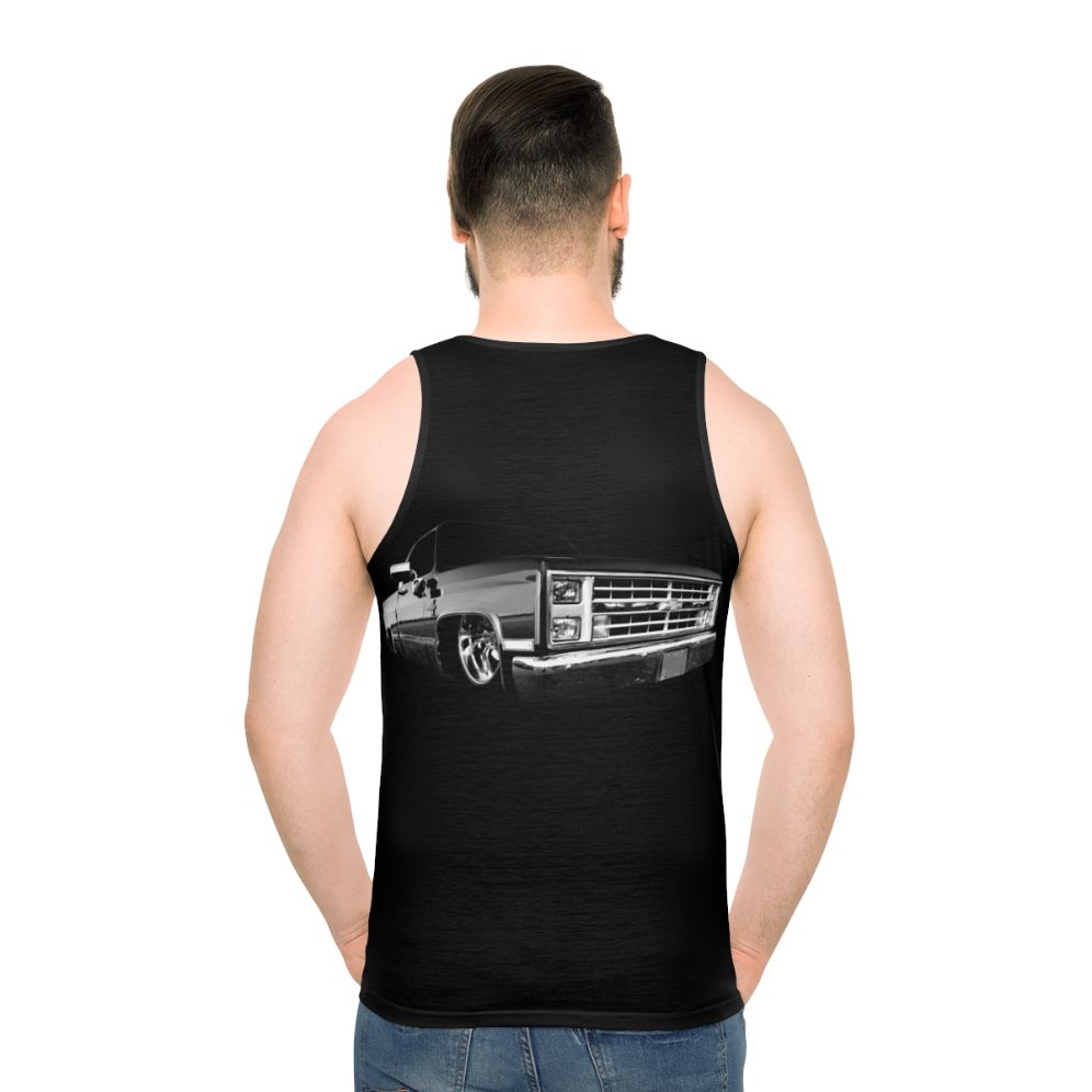Chevy Silverado square body pickup unisex black tank top