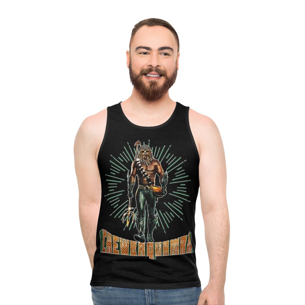 Chewbaquaman sci-fi unisex tank top