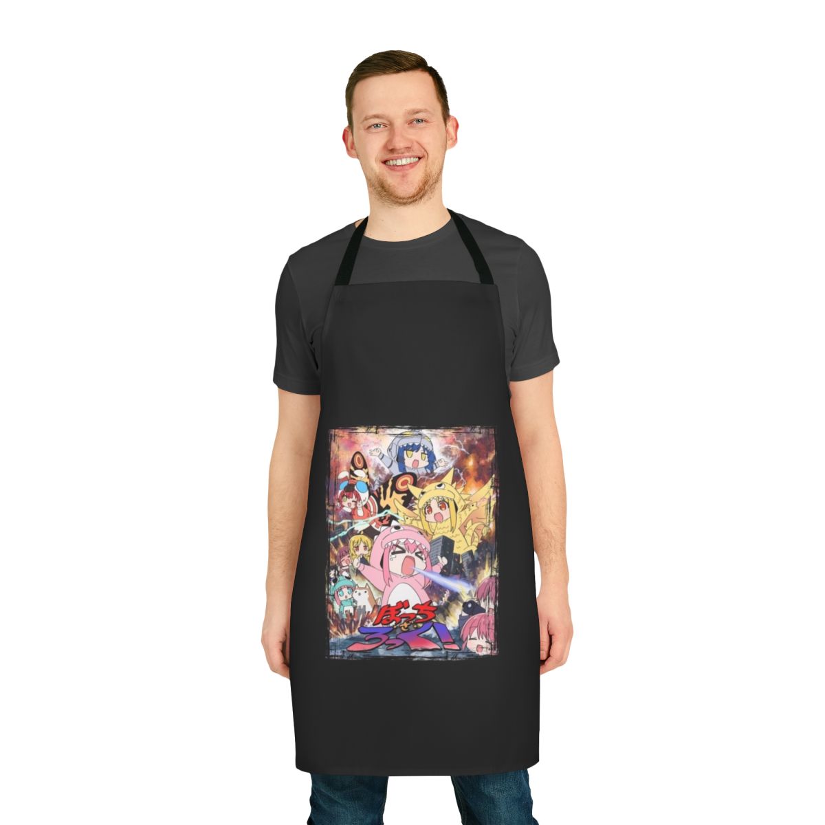 Chibi Anime Apron with Bocchi the Rock Inspired Artwork