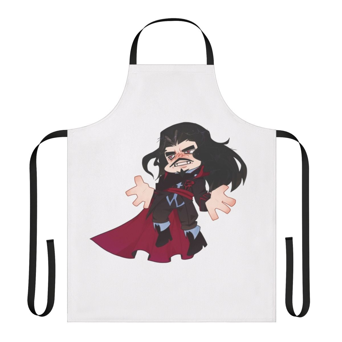 Chibi style Castlevania apron featuring Dracula and the Belmont clan