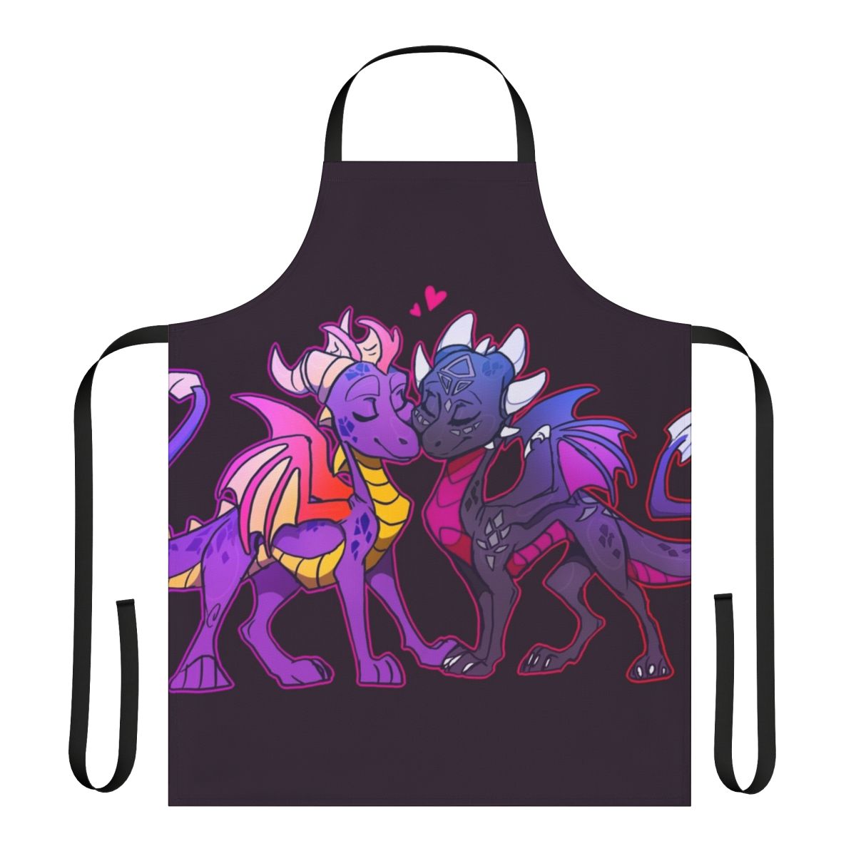 Chibi dragon themed apron with Spyro and Cynder inspired design