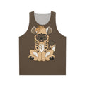 Chibi hyena design on a unisex tank top