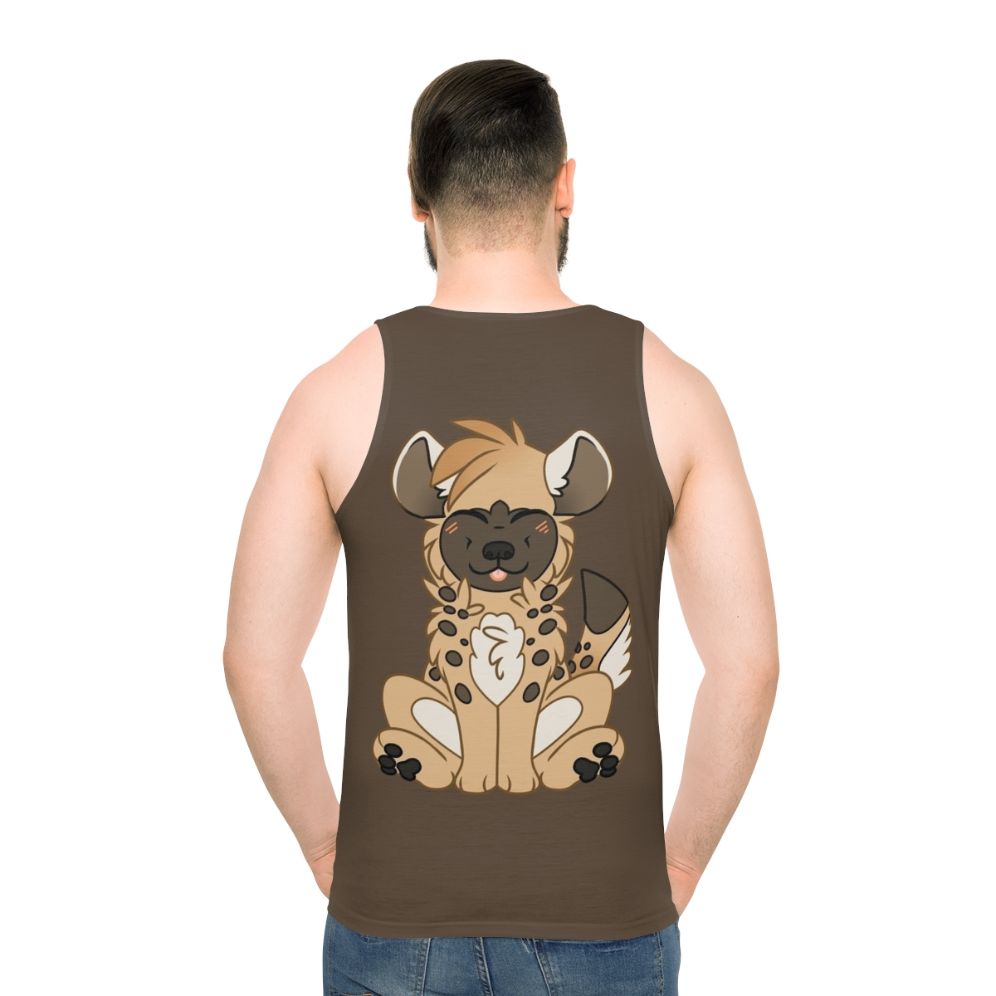 Chibi hyena design on a unisex tank top