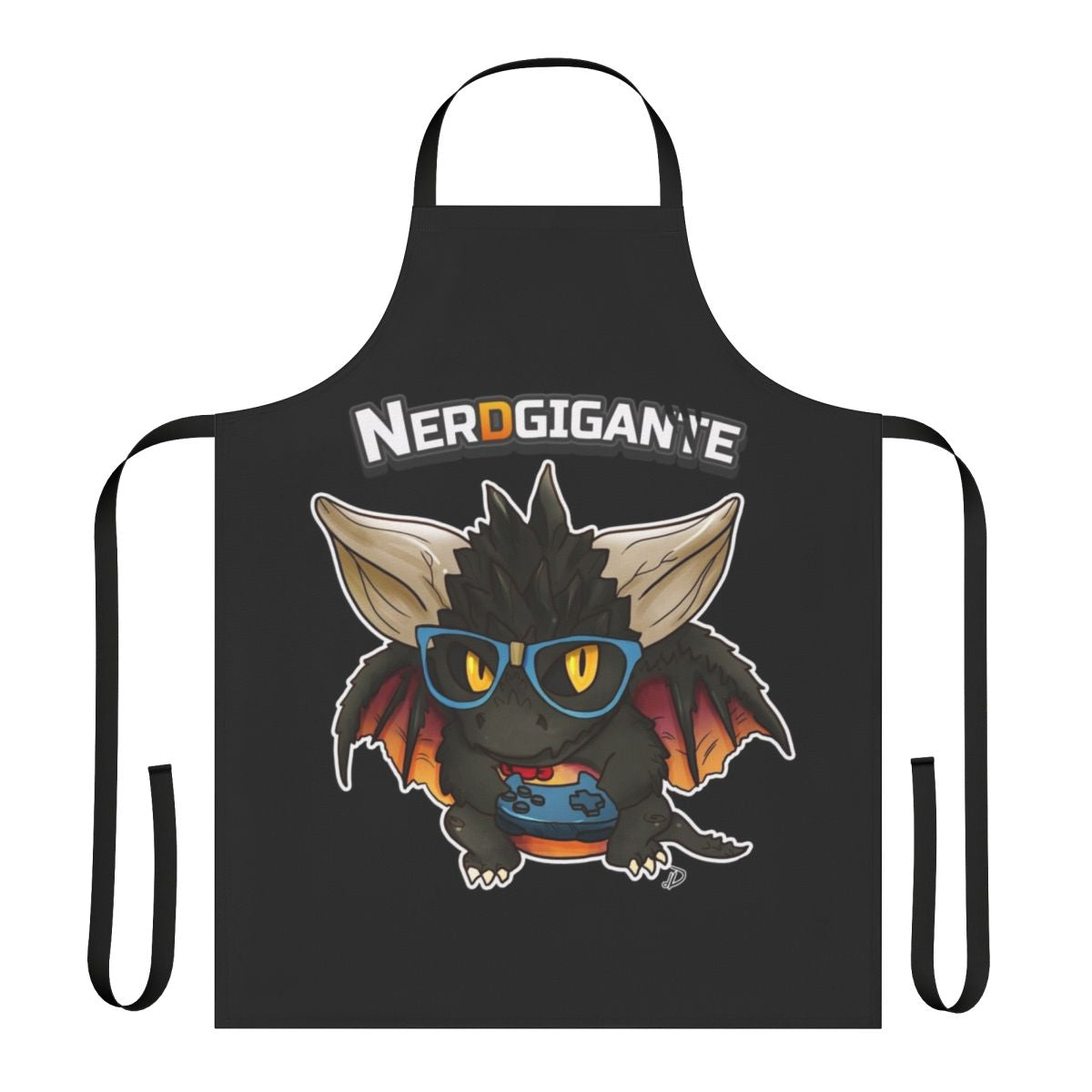 Chibi Nergigante Monster Hunter fan art printed on a durable apron