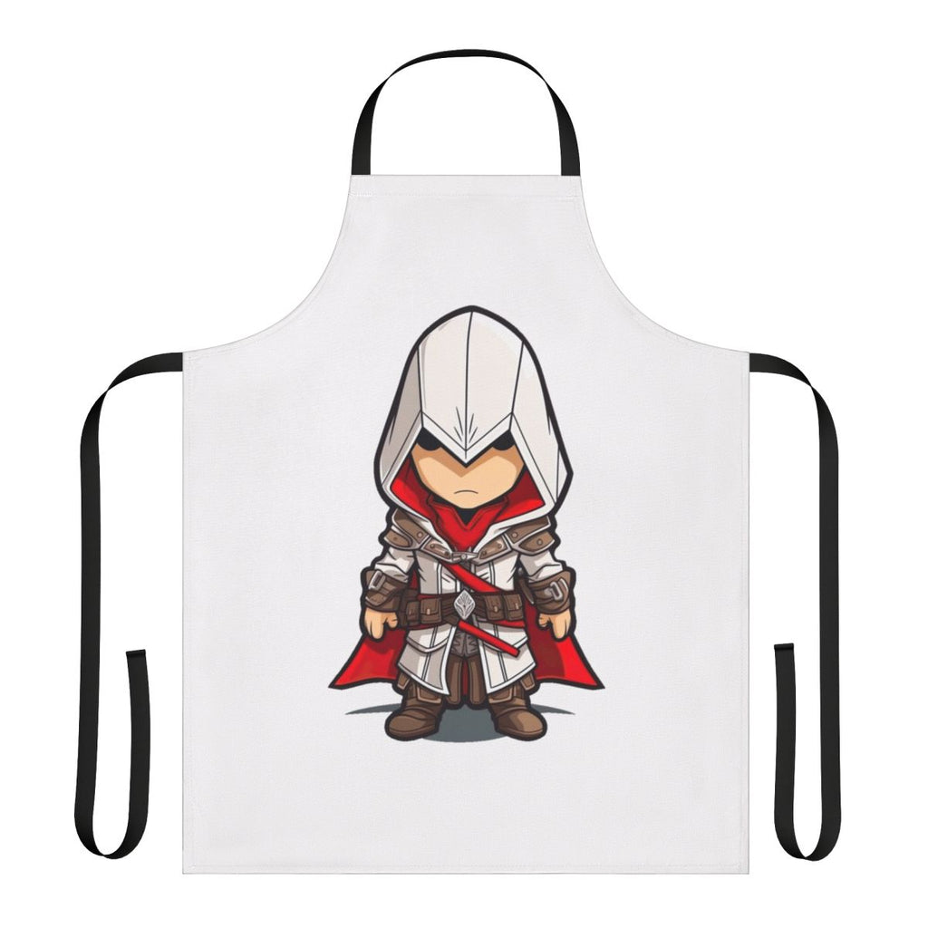 Assassin's Creed-inspired chibi-style apron with character graphics