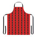 Chibi ultraman kaiju monster design on a high-quality apron